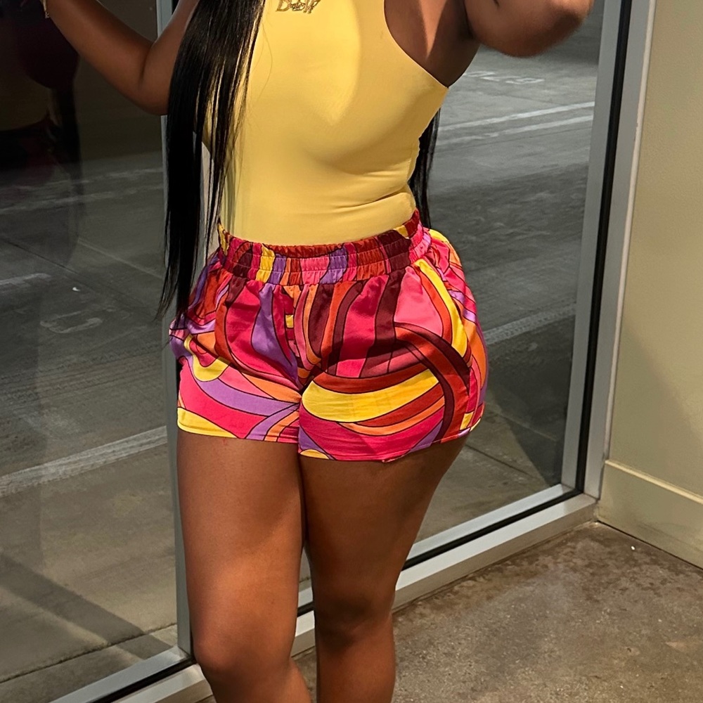 Colorful silk shorts